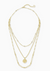 Medallion Coin Multi Strand Necklace In Gold
