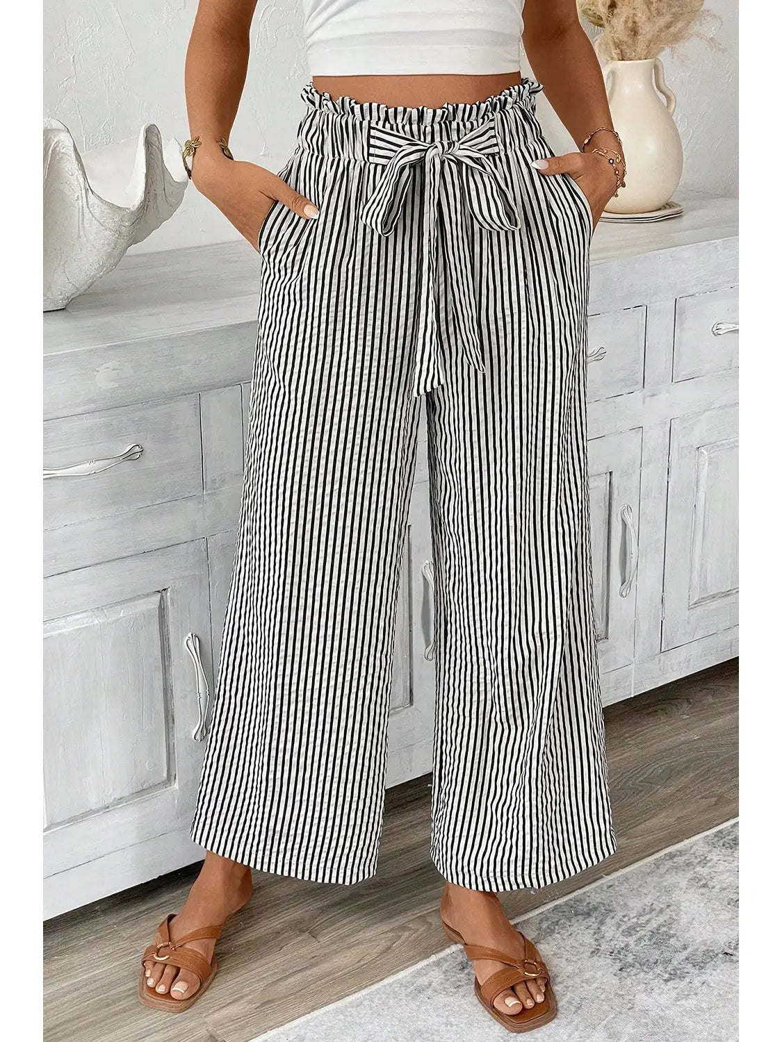 Striped Knot Pocket Pants
