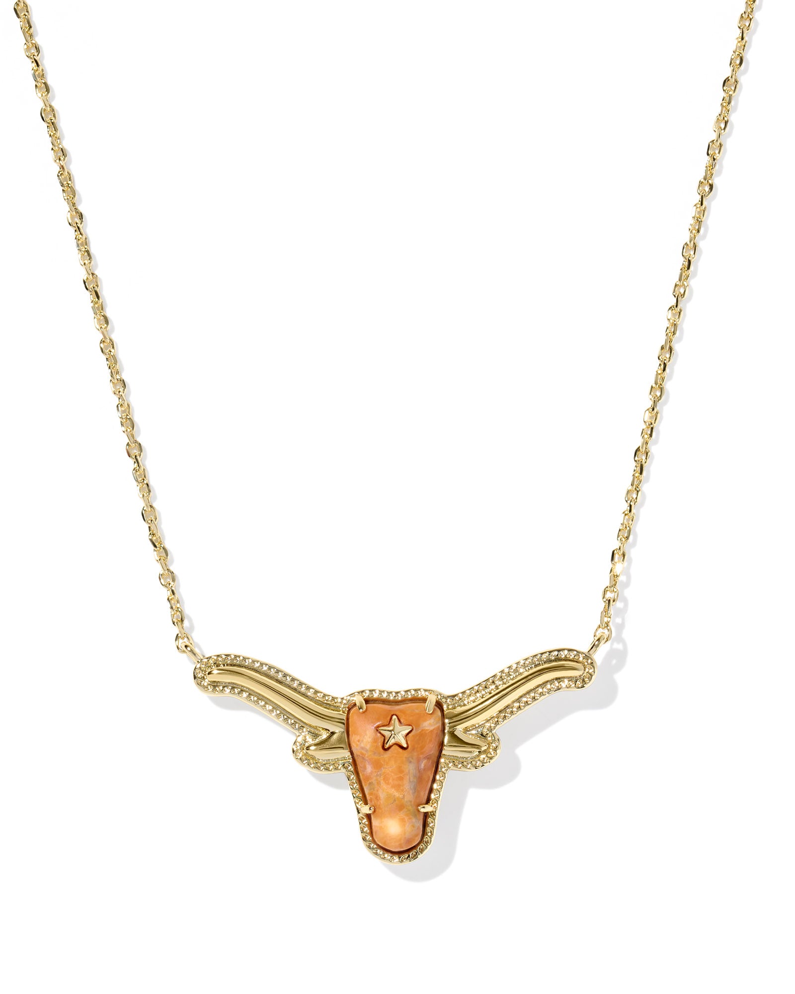 Longhorn Short Pendant Necklace in Gold