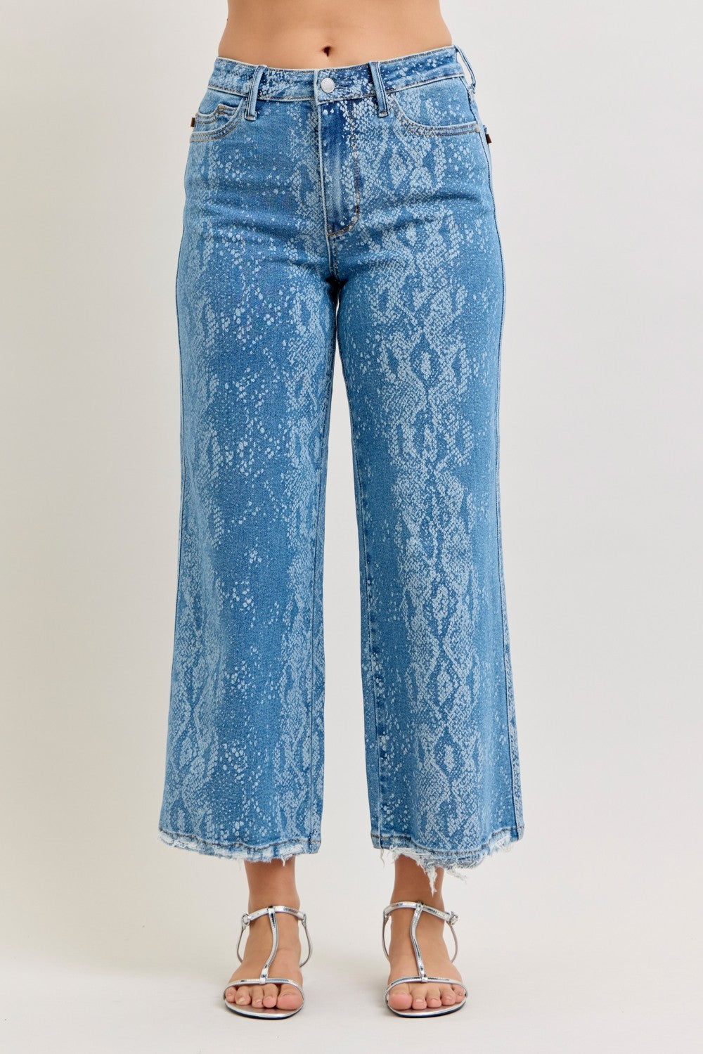 Judy Blue High Waist Snakeprint Crops