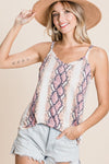 Snakeskin Print Spaghetti Strap Top