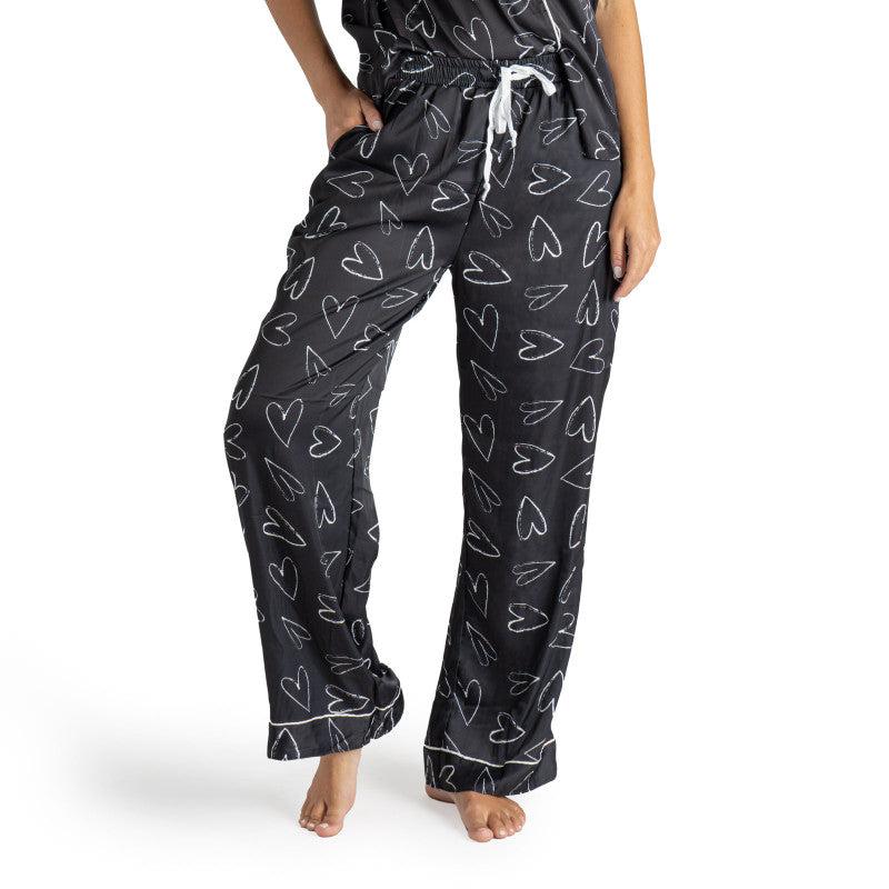 Hello Mello I Love Sleep Satin Pajama Pants