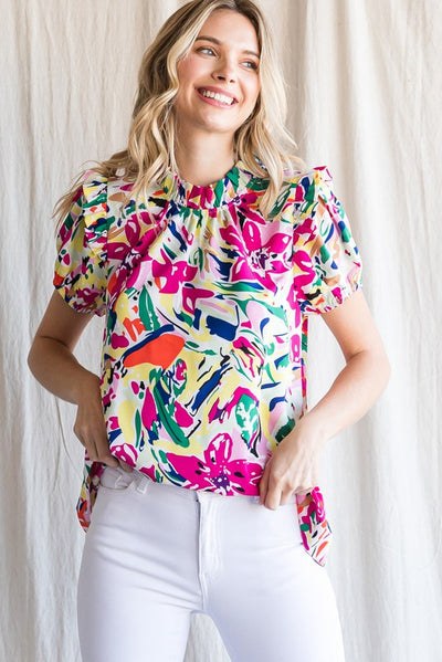 Frilled Floral Top