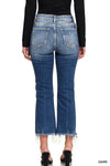 Zenana Kick Crop Flare Denim