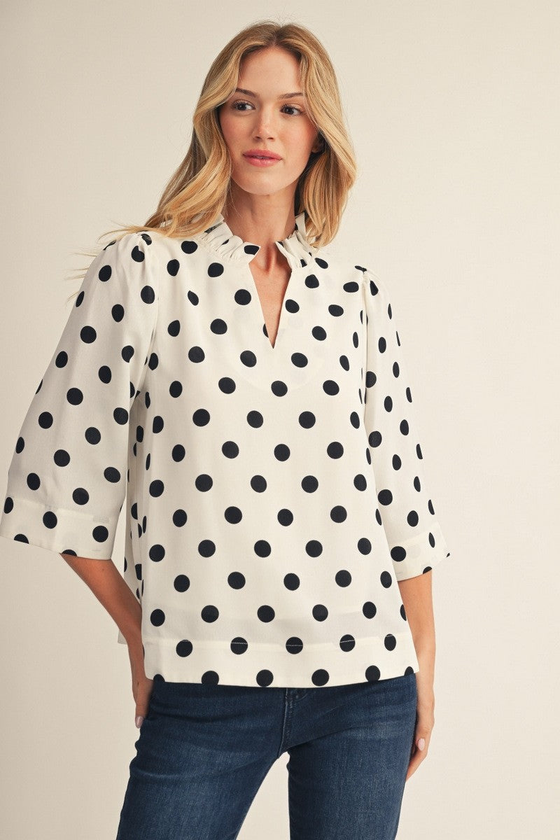 Ivory Polka Dot Top