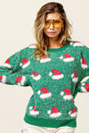 Santa Hat Eyelash Christmas Sweater