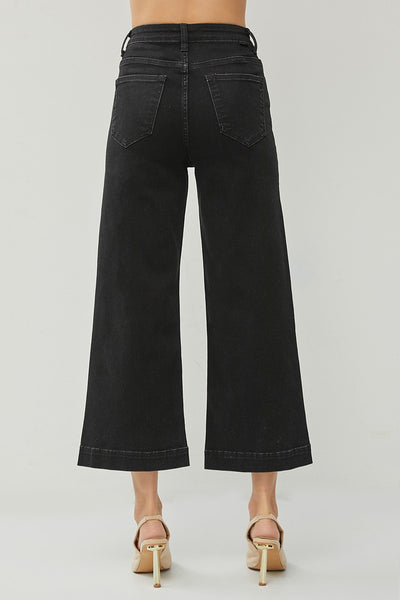 Risen High Rise Ankle Wide Leg Jeans