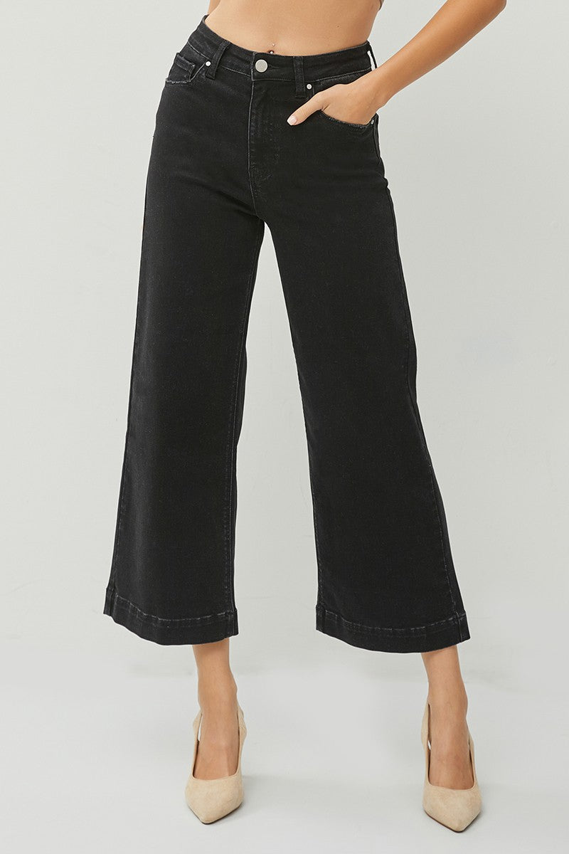 Risen High Rise Ankle Wide Leg Jeans