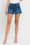 Vervet High Rise Slit Raw Hem A-Line Shorts