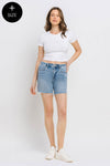 Vervet Plus Size High Rise Midi Shorts