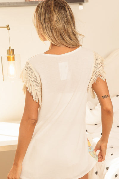 Waffle Fringe Top