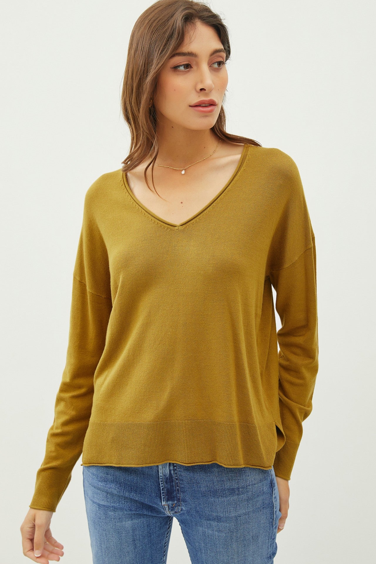 Goldenrod Drop Shoulder Sweater