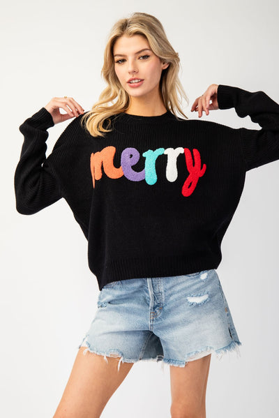 Merry Letter Stitch Sweater