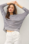 Waffle Knit Dolman Sleeve Sweater