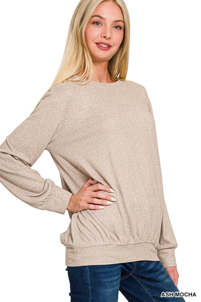 Melange Round Neck Pulleover