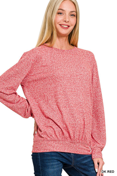 Melange Round Neck Pulleover