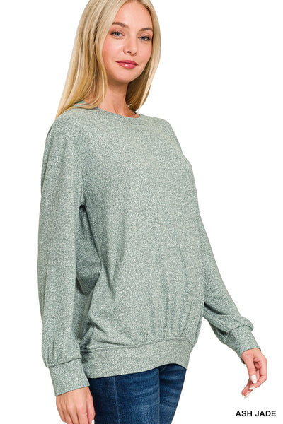 Melange Round Neck Pulleover