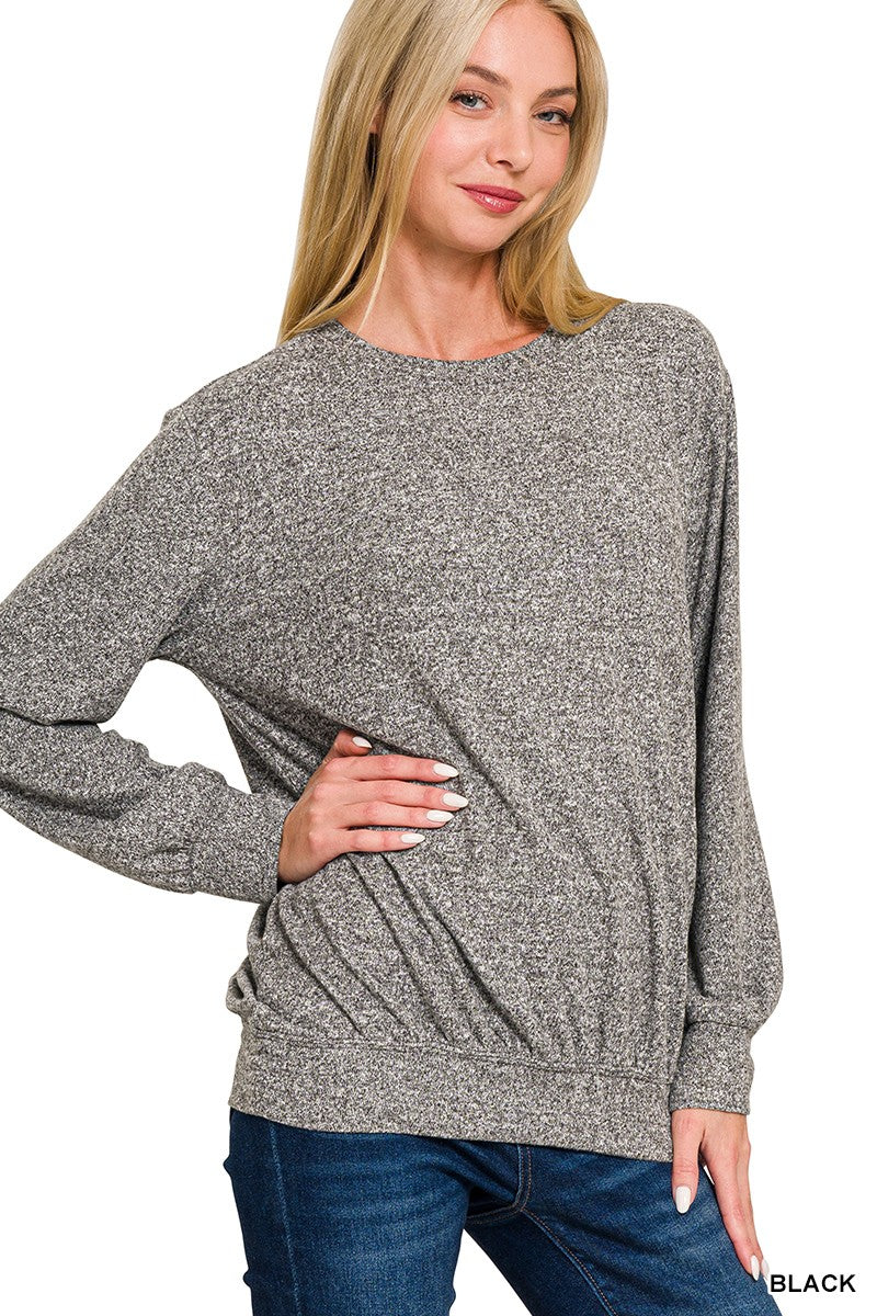 Melange Round Neck Pulleover