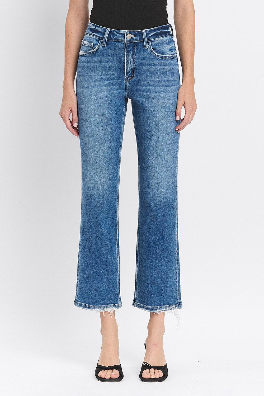 Vervet High Rise Ankle Straight Denim in Vandross