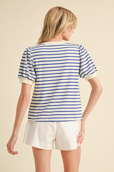 Bulldog Blue Striped Top