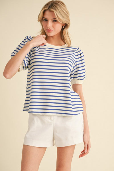Bulldog Blue Striped Top