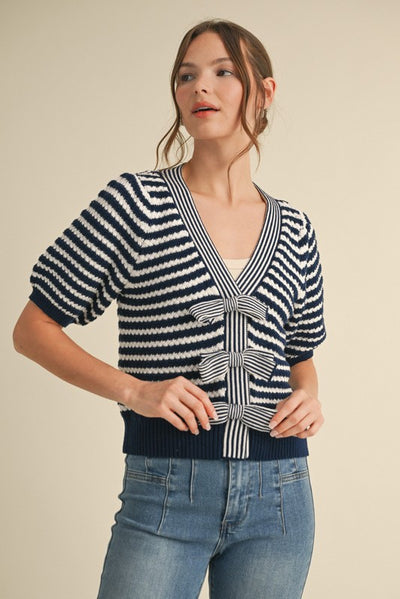Navy Bows Cardigan