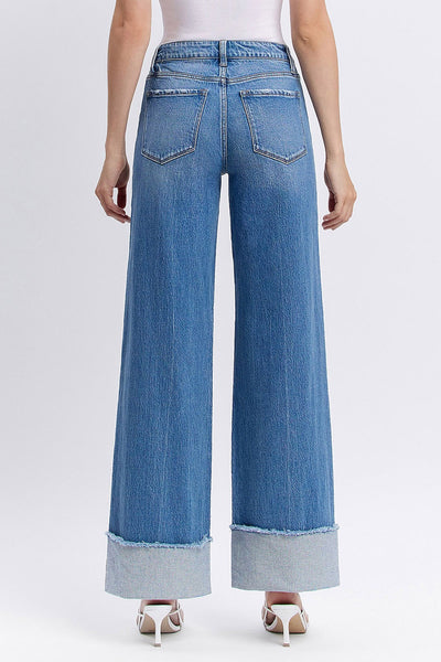 Vervet Olivia High Rise Cuffed Wide Jeans