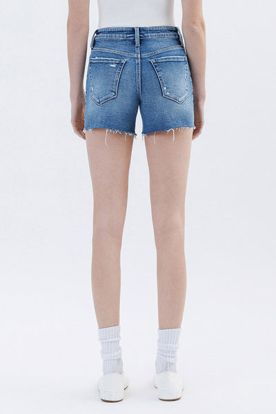 Rebecca High Rise Raw Hem Denim Shorts
