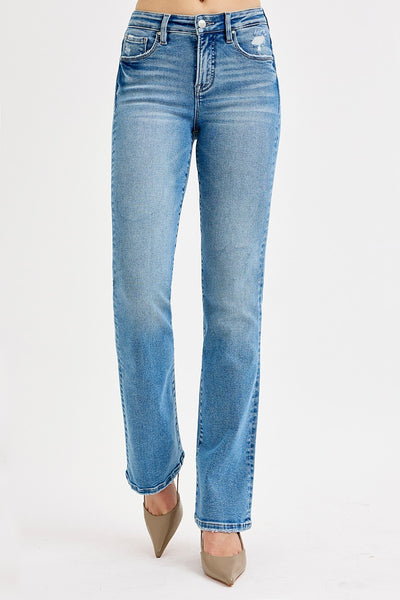 Risen Tummy Control High Rise Straight Jeans