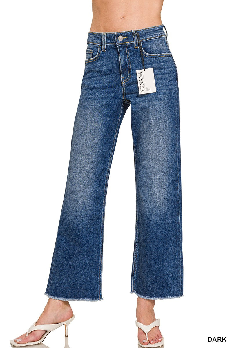 Zenana High Waist Straight Leg Dark Wash Denim Pants