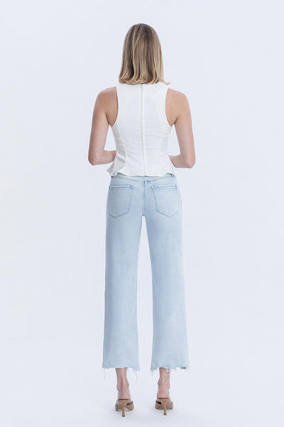 Vervet by Flying Monkey High Rise Light Wash Slim Wide Jeans