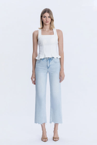 Vervet by Flying Monkey High Rise Light Wash Slim Wide Jeans