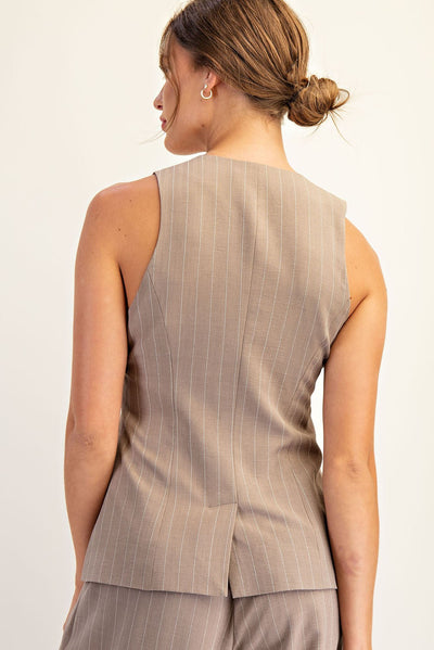 Pinstriped Button Down Vest