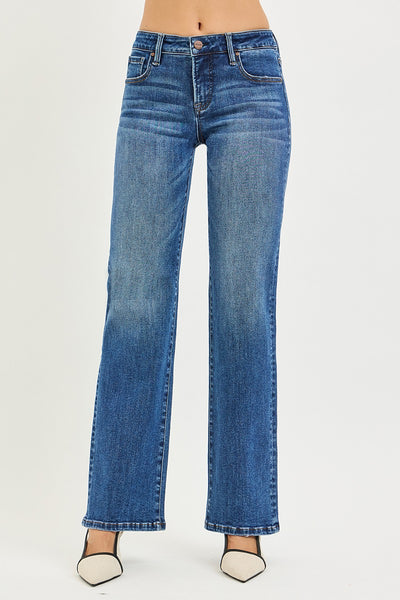 Risen Tummy Control Low Rise Bootcut Jeans