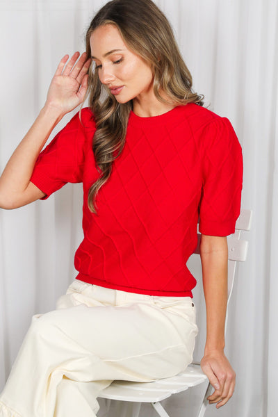 Love Texture Sweater Top