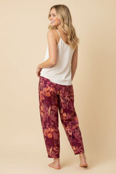 Botanical Maroon Pants