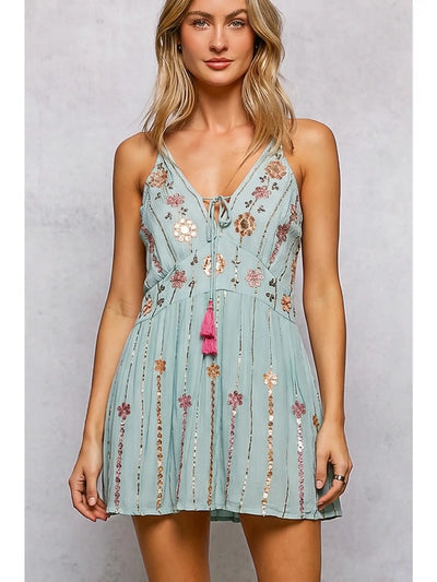 Turquoise Boho Summer Dress