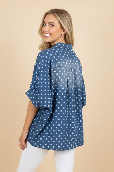 Dottin' Up Denim Top