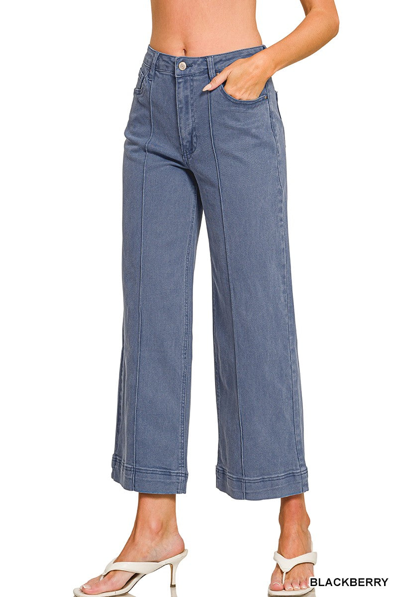 Zenana Pintuck Jeans in Blackberry