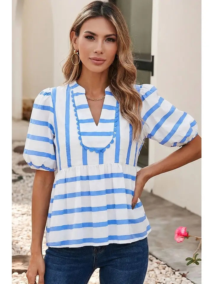 Periwinkle Stripe Top