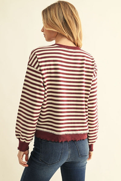 Burgundy Bold Stripes