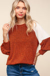 Color Block Sweater Hacci Top