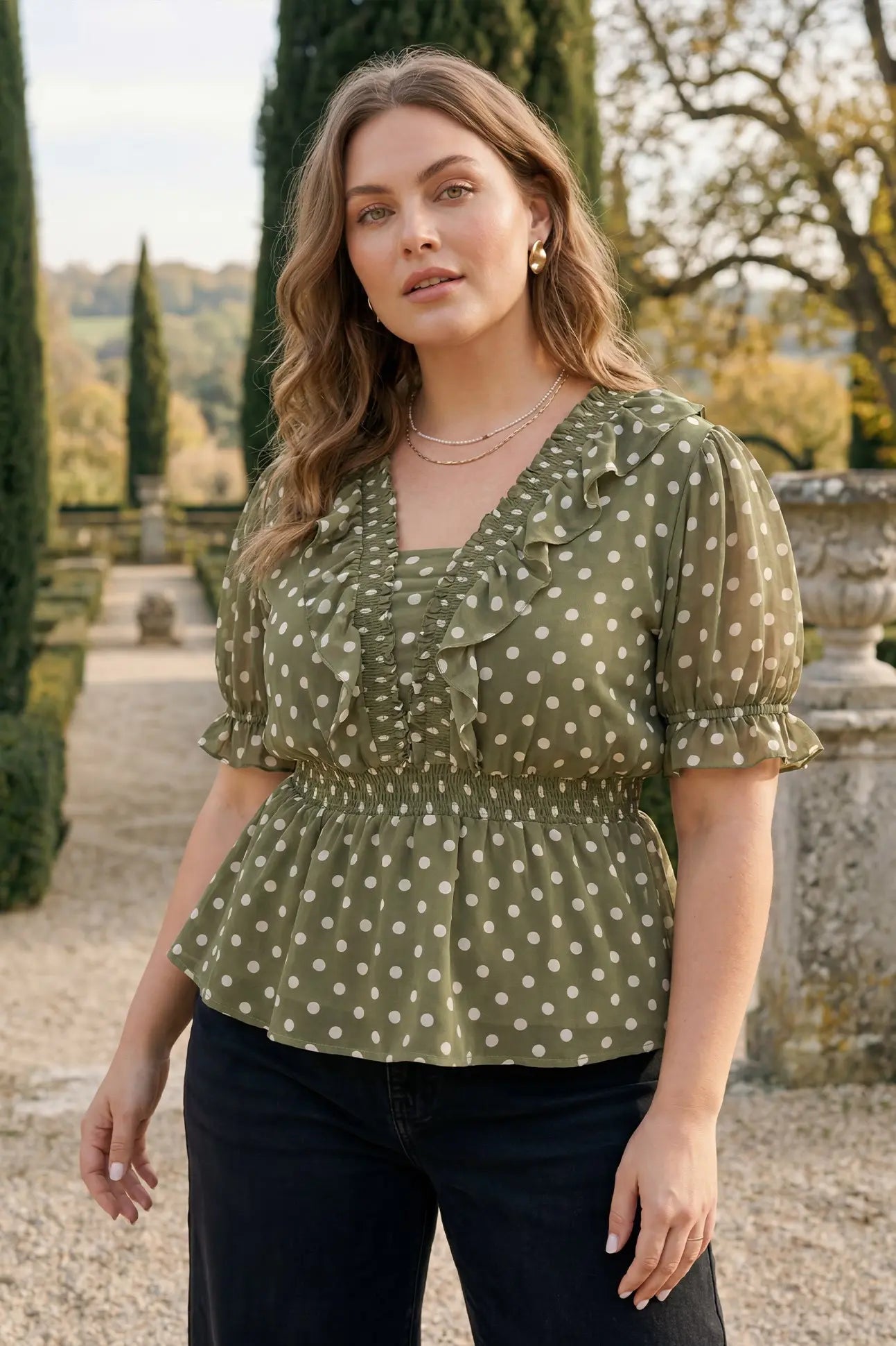 Olive Polka Dot