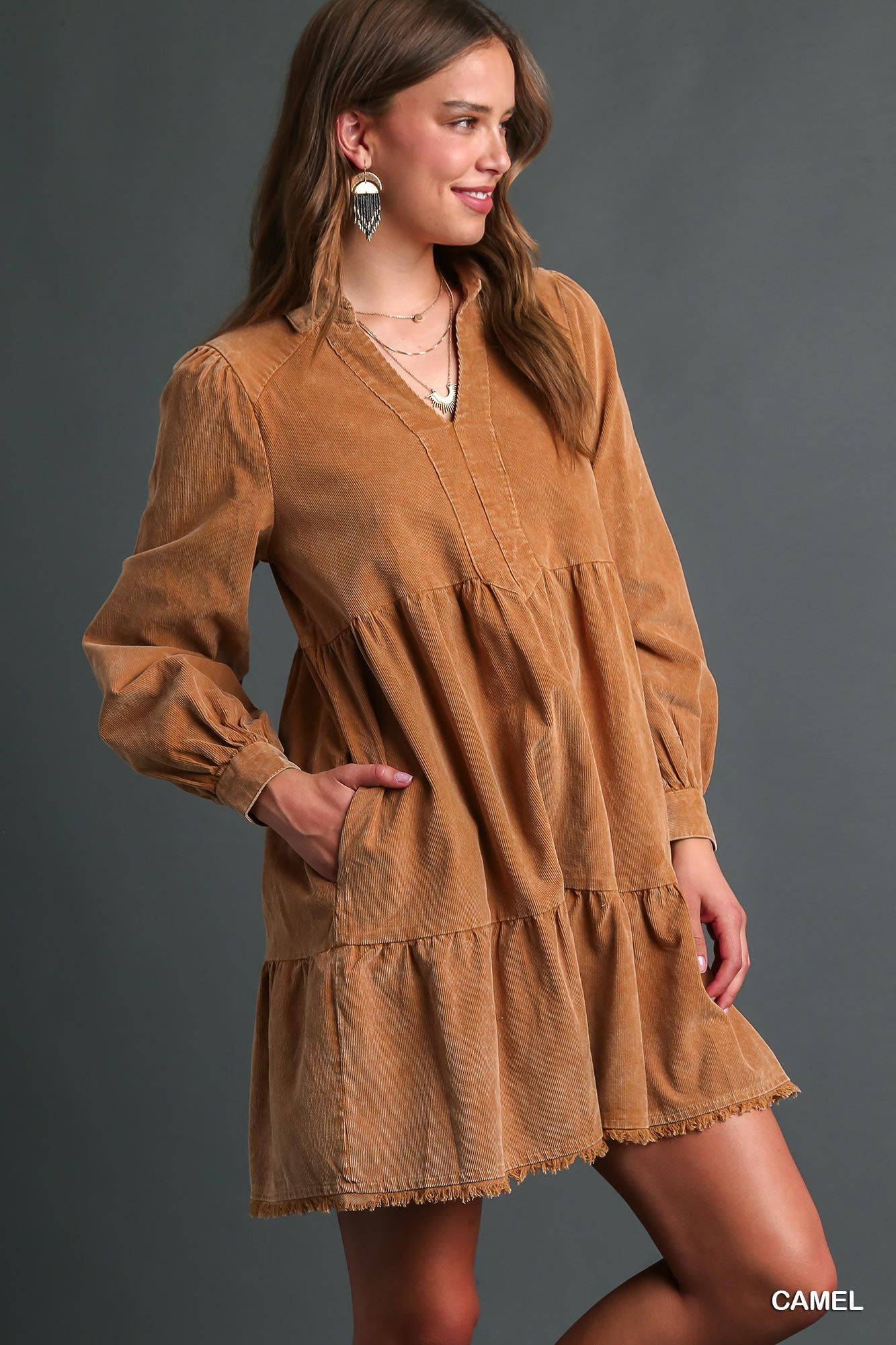 Mineral Wash Corduroy Dress