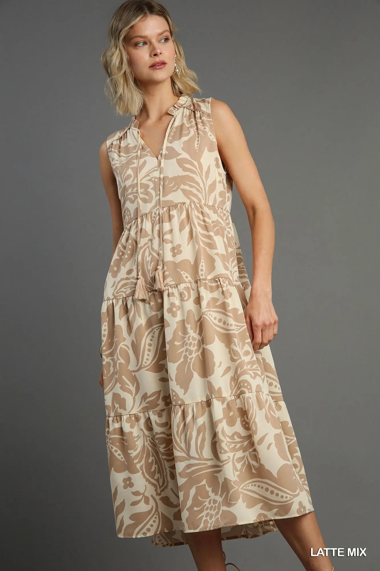 Earth Tone Floral Dress