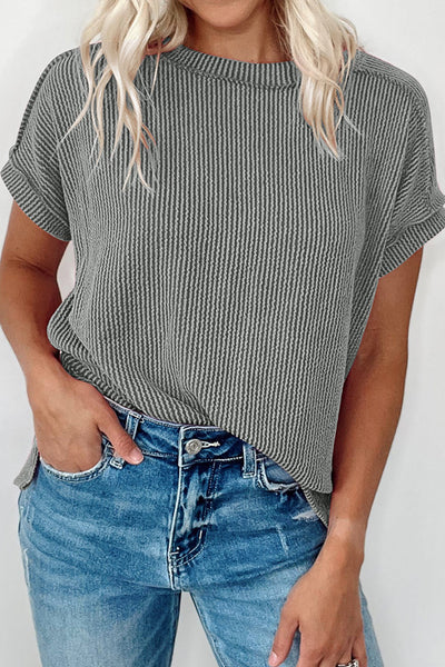 Textured Knit Casual Top