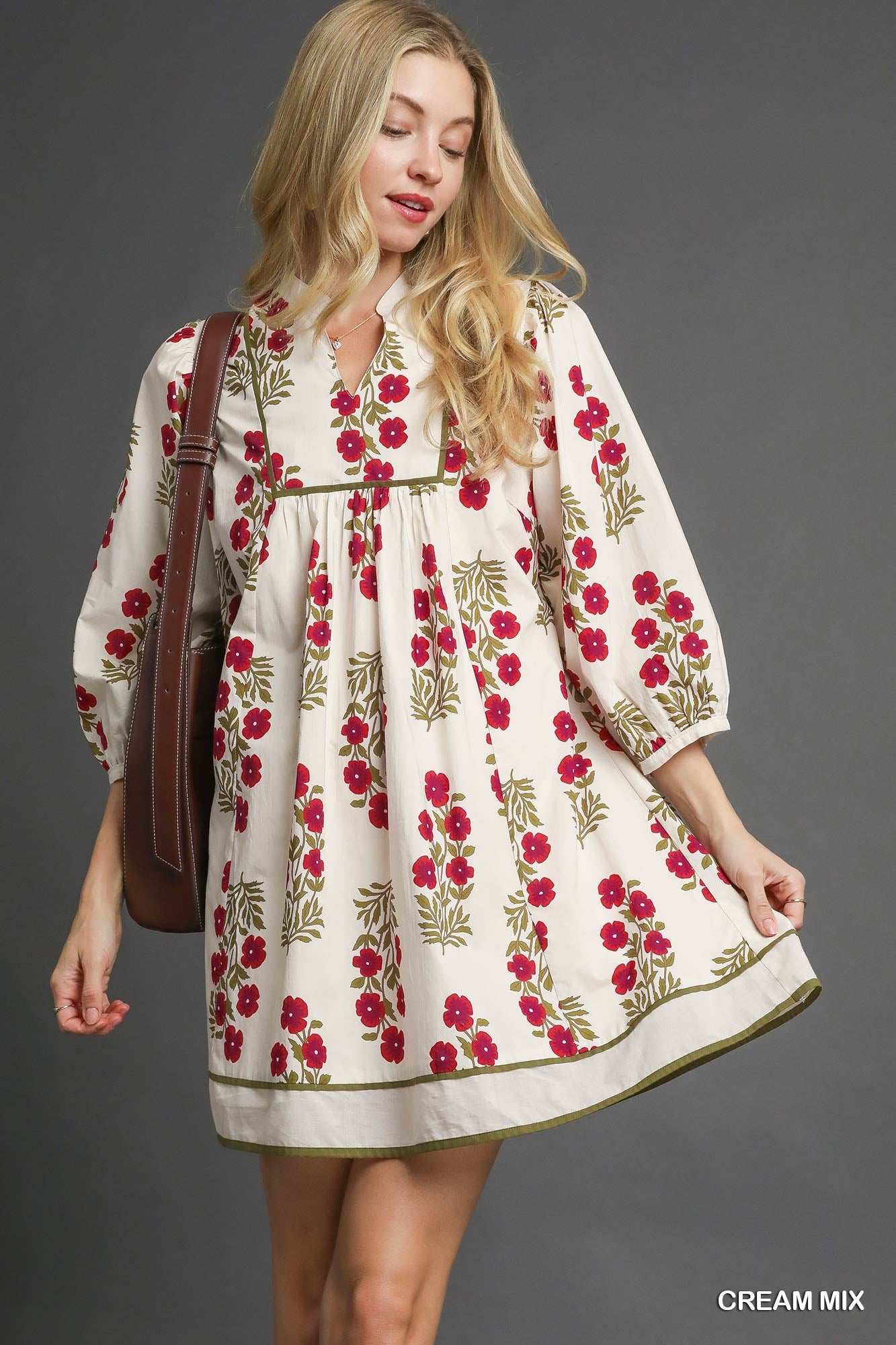 Fall Cream Babydoll Dress