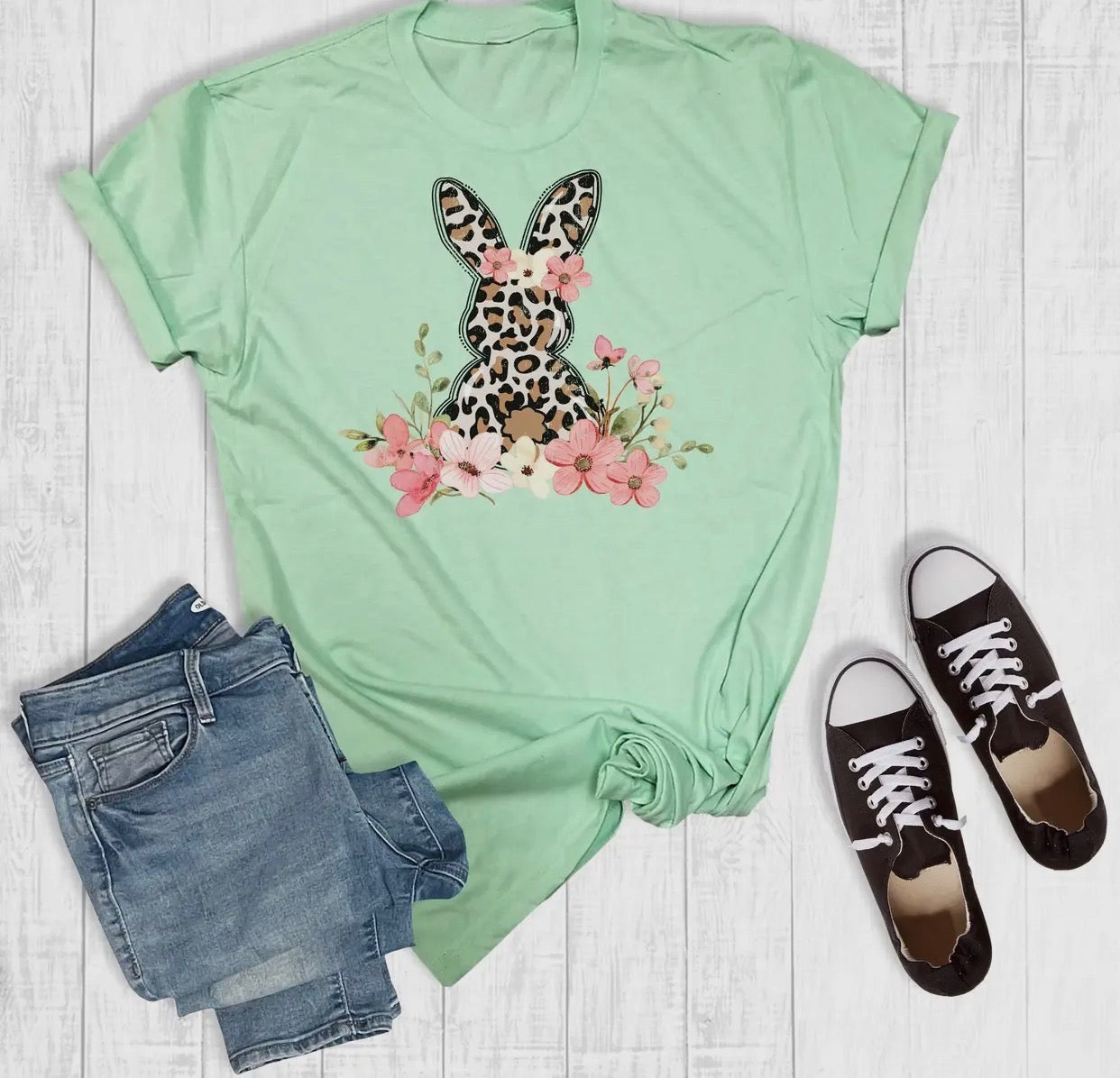 Leopard Floral Bunny Tee