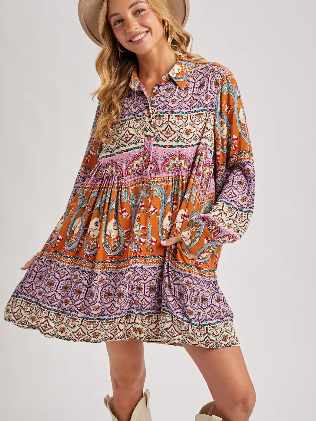 Pink Paisley Dress