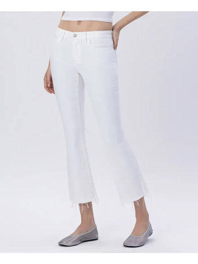 Lovervet by Vervet Mid Rise Seamless Waistband Crop Flare Jeans